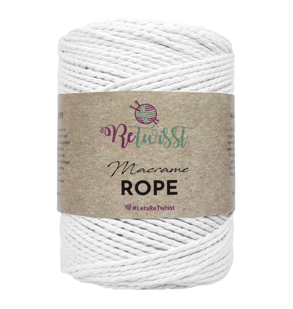 4MM  MAKRAMEE ROPE - WEİSS 500GR