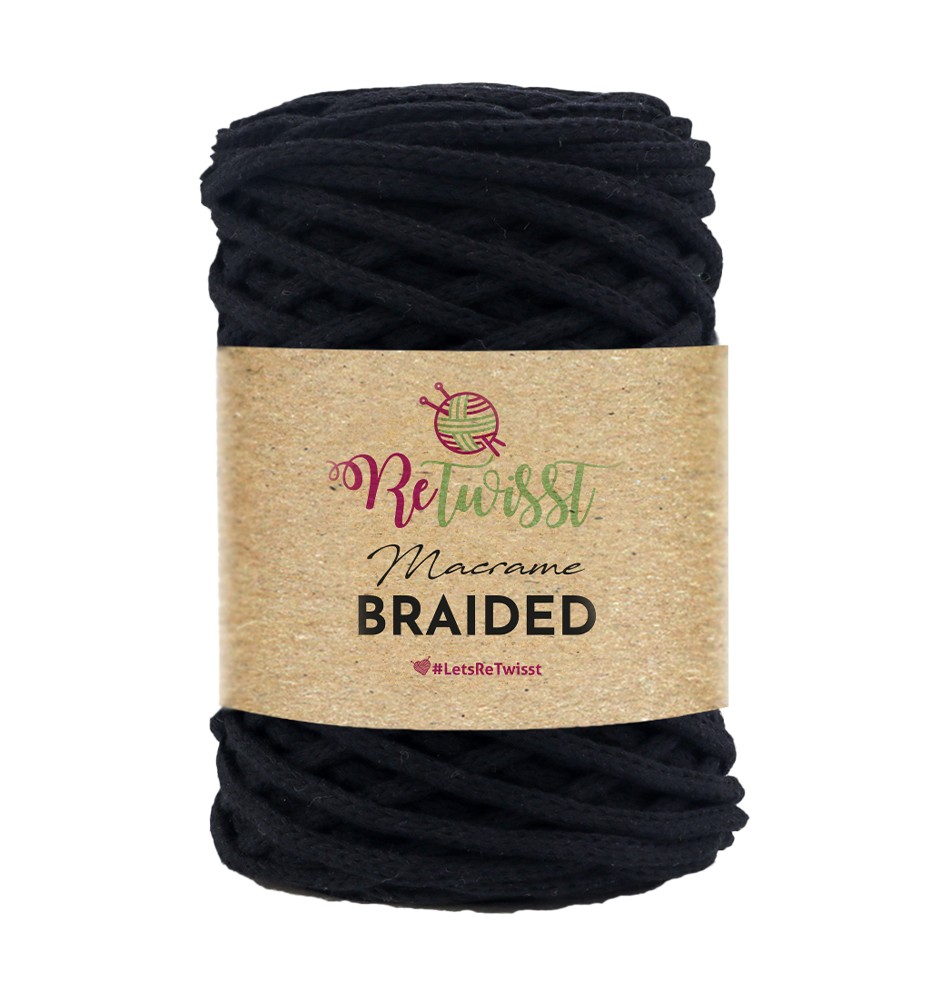 MACRAME BRAIDED 6MM - BLACK2