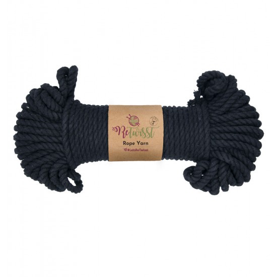 6MM 500GR CUERDA MACRAMÉ  - NEGRO 500GR