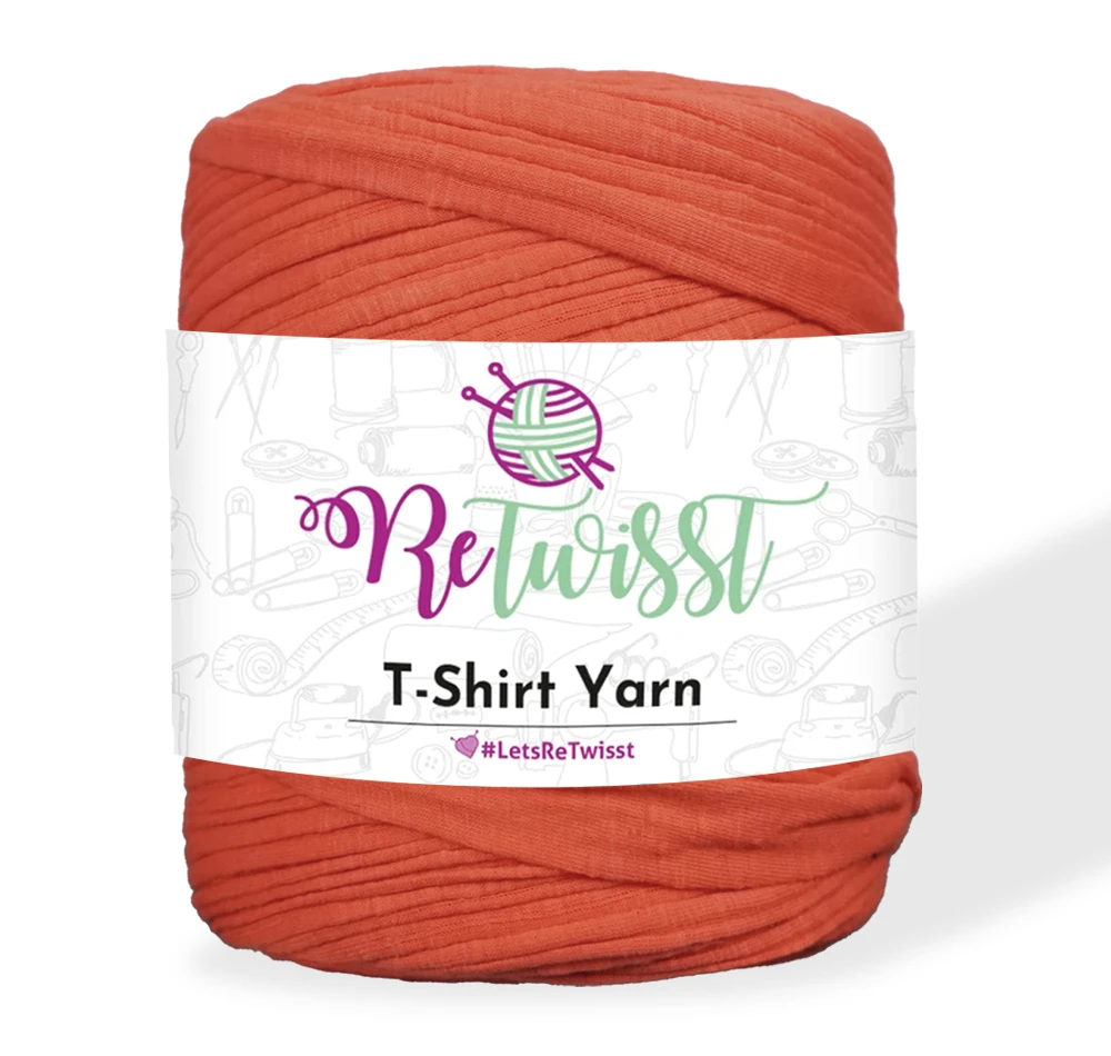 T-SHIRT YARN - LARGE SOLID - ORANGE PEEL