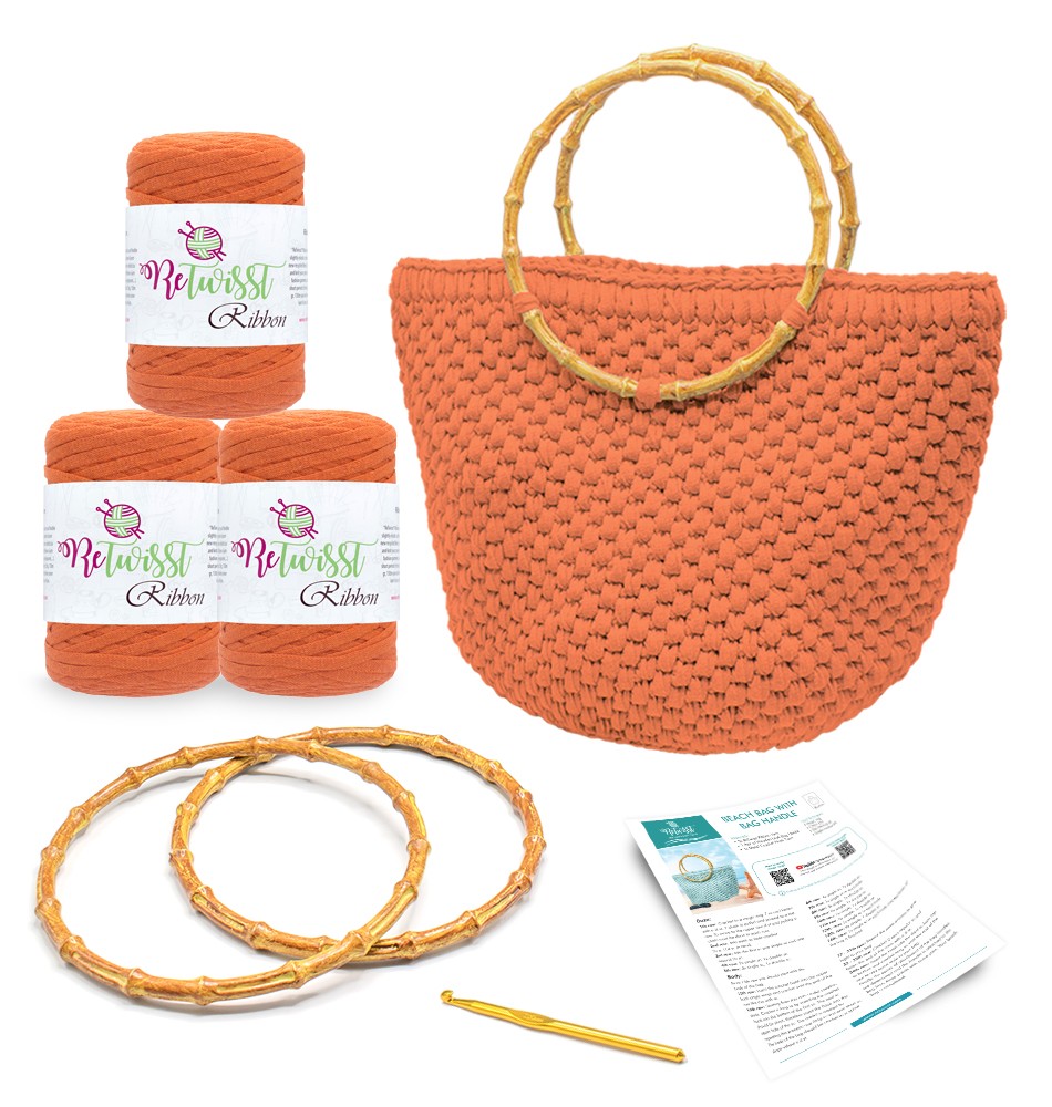DIY Beach Bag With Bag Handle Kit - Retwisst Recycled Craft Yarns Crochet  and Knitting