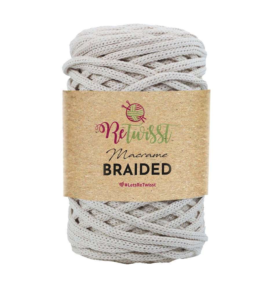 6MM 250G MACRAMÉ TRESSÉ COULEUR NATURELLE  - NATUREL