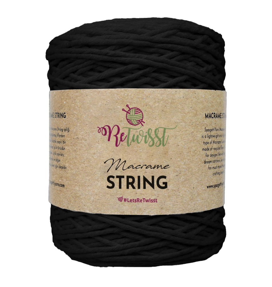 MACRAME STRING 2MM - BLACK