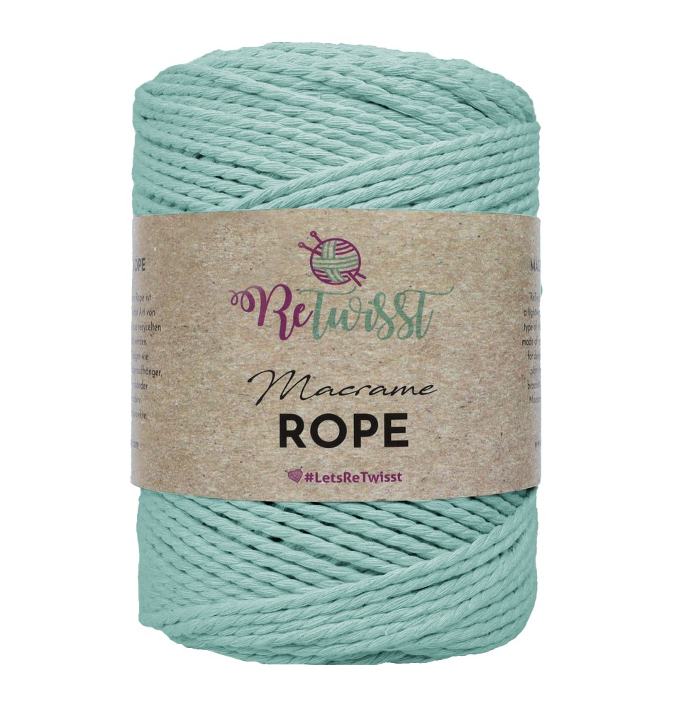 MACRAME ROPE 4MM - MINT GREEN 500GR