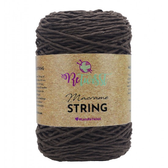 MACRAME STRING 2MM - BROWN 250GR