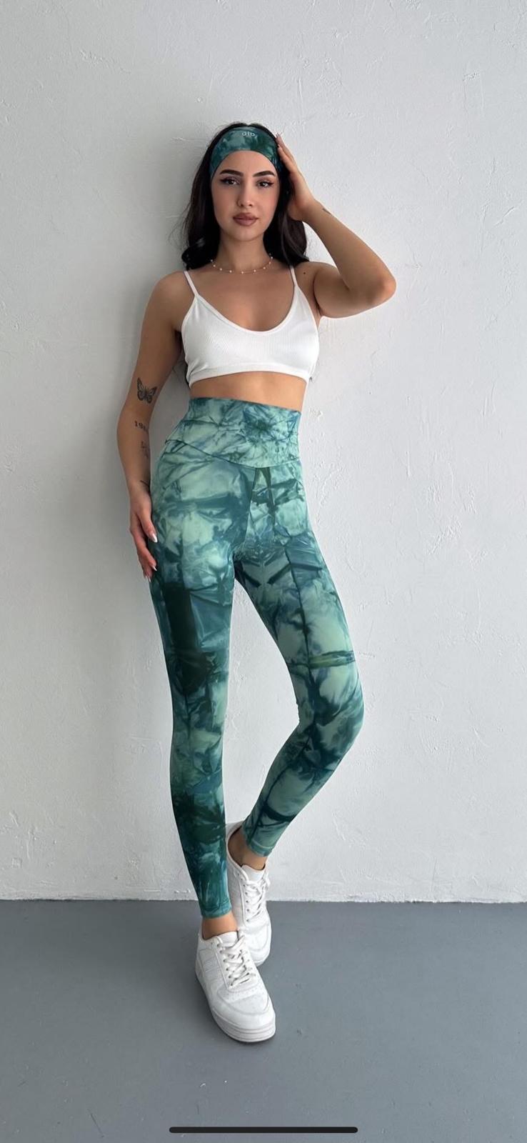 ALO BANDANALI BATİK TAYT - YEŞİL UZUN