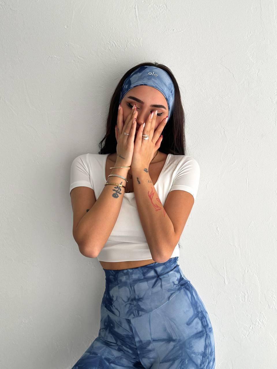 ALO BANDANALI BATİK TAYT - MAVİ