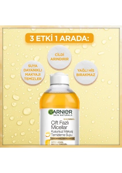 Garnier Çift Fazlı Mıcellar Kusursuz Makyaj Temizleme Suyu 400 ml