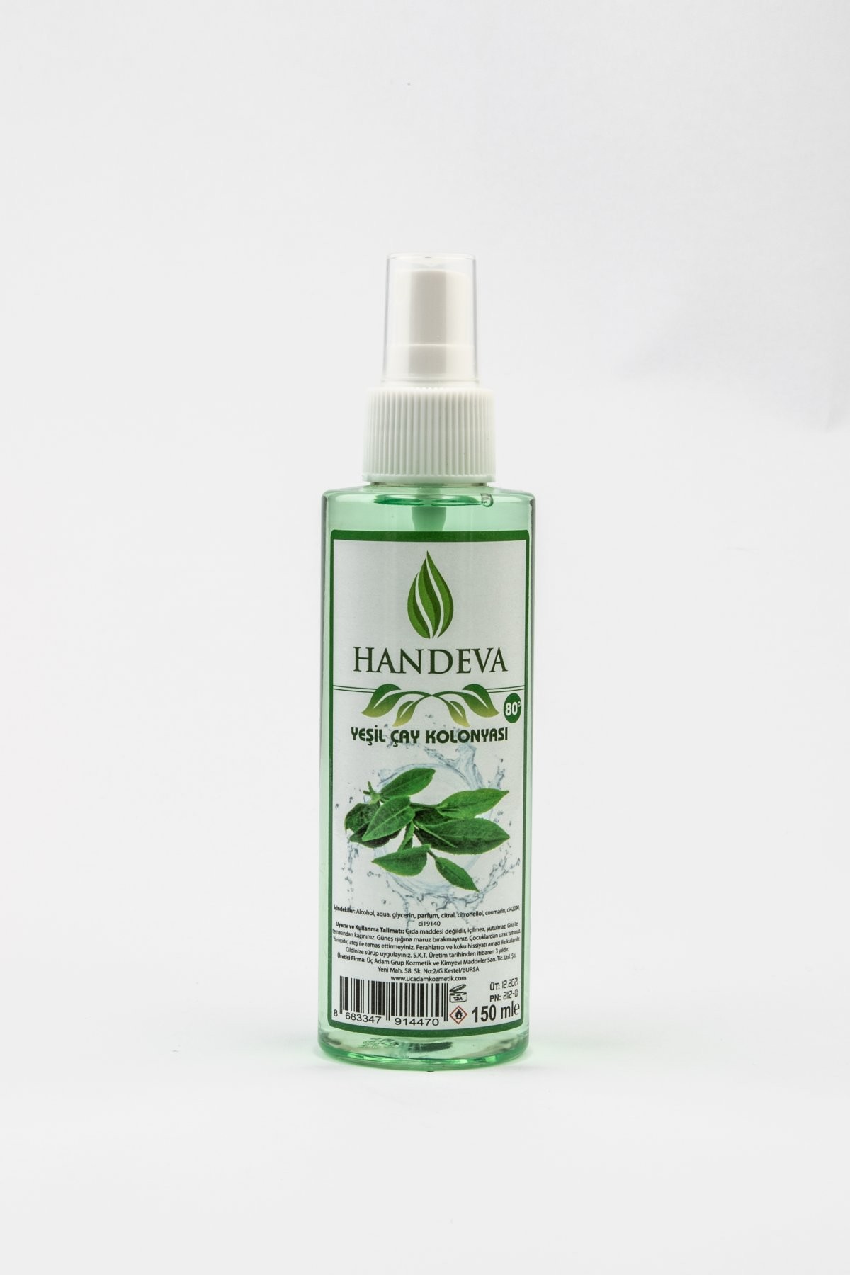 Handeva Yeşil Çay Kolonyası 80 Derece 150 Ml