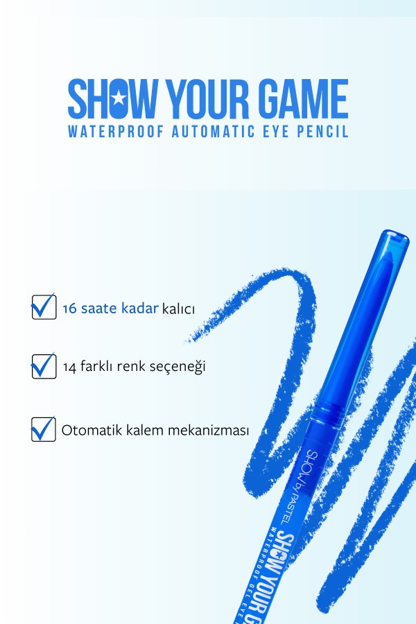 Show By Pastel Show Your Game Waterproof Gel Eye Pencil - Suya Dayanıklı Jel Göz Kalemi 410