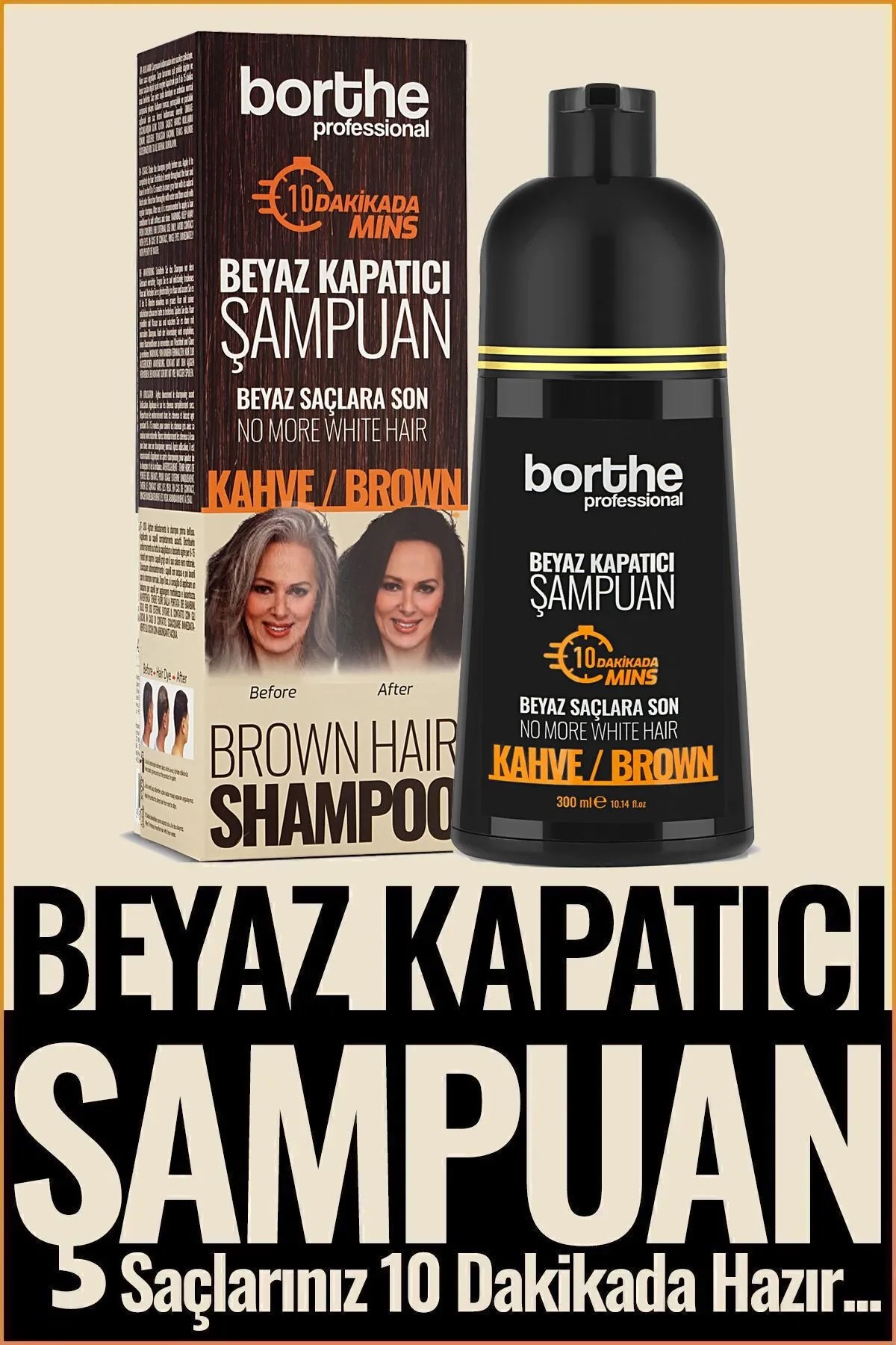 Borthe Beyaz Kapatıcı Şampuan Kahverengi 300 Ml