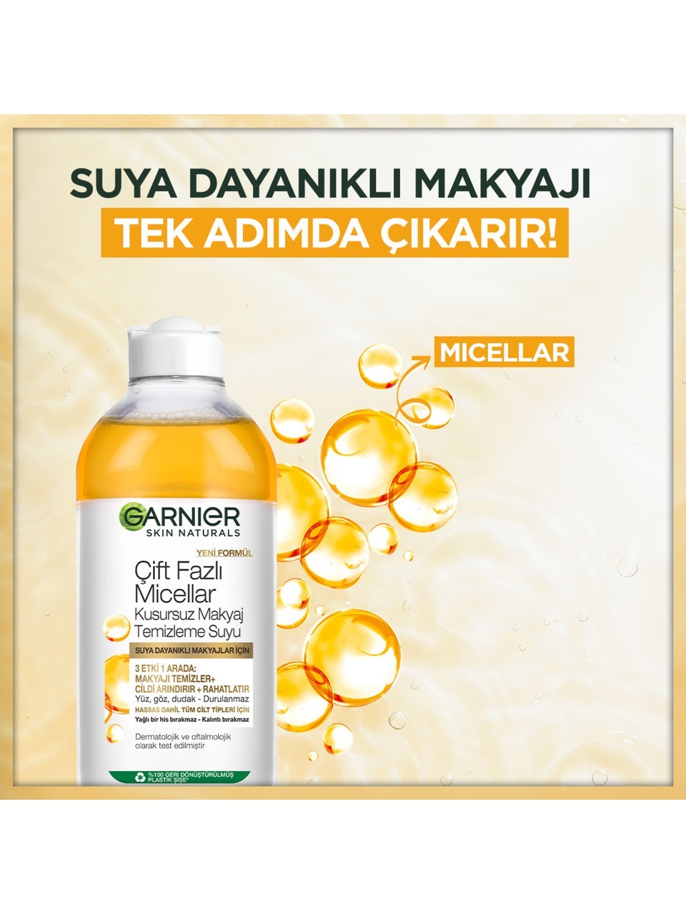 Garnier Çift Fazlı Mıcellar Kusursuz Makyaj Temizleme Suyu 400 ml