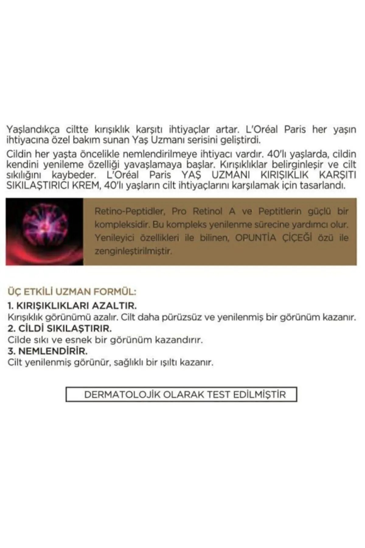 Loreal Paris Yaş Uzmanı 40+ Kırışıklık Karşıtı Nemlendirici Krem 50ml
