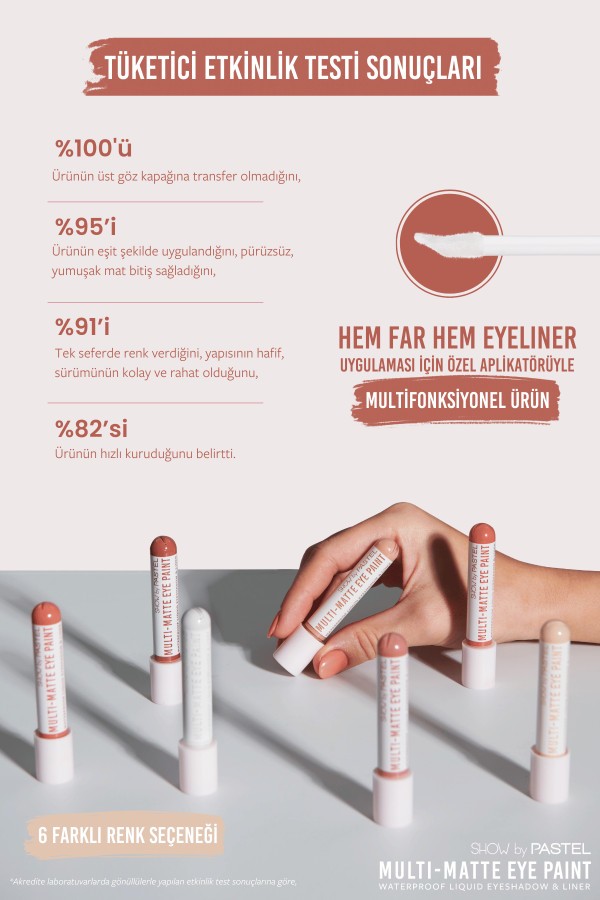 Show By Pastel Multi-Matte Eye Paint Waterproof Eyeshadow Liner - Waterproof Mat Likit Far ve Eyeliner 83 Stylish