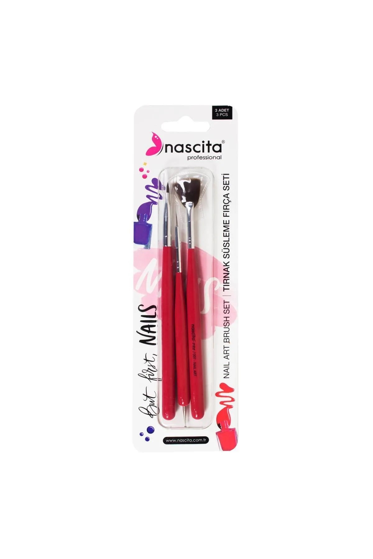 Nascita Nail Art Tırnak Süsleme Fırça Seti 3´lü 006