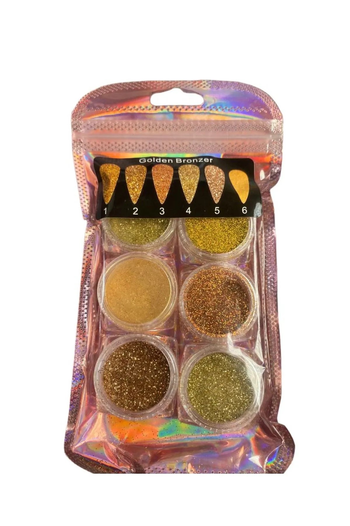 Kozmar Nail Art Sim Pul Seti Protez Tırnak Süsleme Golden Bronz