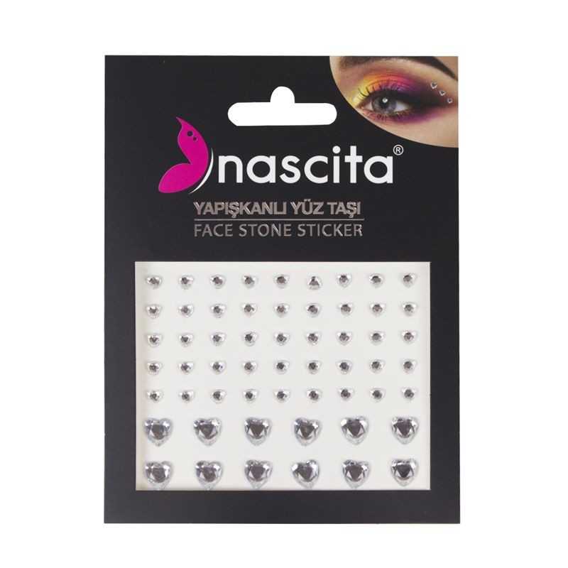 Nascita Yapışkanlı Yüz Taşı Kalpli Silver