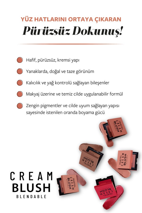 Pastel Cream Blush - Krem Allık 47 Peachy