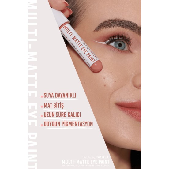 Show By Pastel Multi-Matte Eye Paint Waterproof Eyeshadow Liner - Waterproof Mat Likit Far ve Eyeliner 82 Vibing