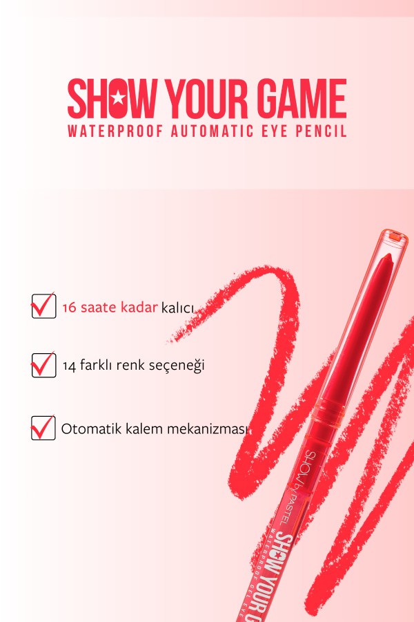 Show By Pastel Show Your Game Waterproof Gel Eye Pencil - Suya Dayanıklı Jel Göz Kalemi 409