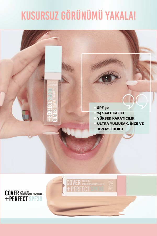 Show By Pastel Cover+Perfect Concealar SPF30 - SPF30 Ultra Kapatıcı 304 Nude Pink
