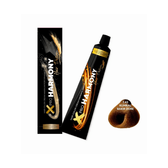 X Pro Harmony Saç Boyası 7.43 Kumral Bakır Dore 60 ML