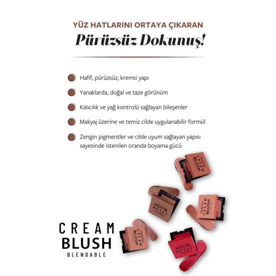 Pastel Cream Blush - Krem Allık 50 Brownie