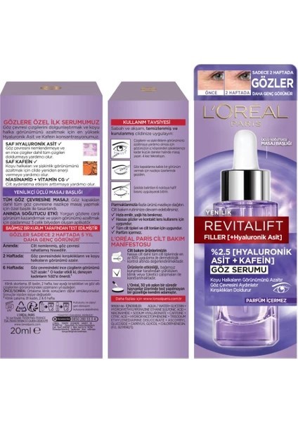 Loreal Paris Revitalift Filler Göz Serumu 20ml 