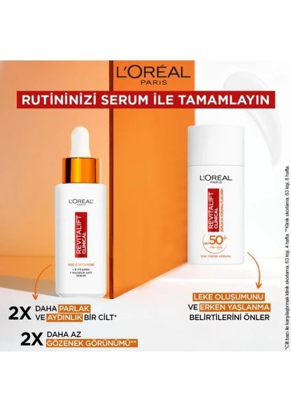 Loreal Paris Revitalift Clinical Spf 50+ Günlük Yüksek Uv Korumalı Yüz Güneş Kremi 50ml