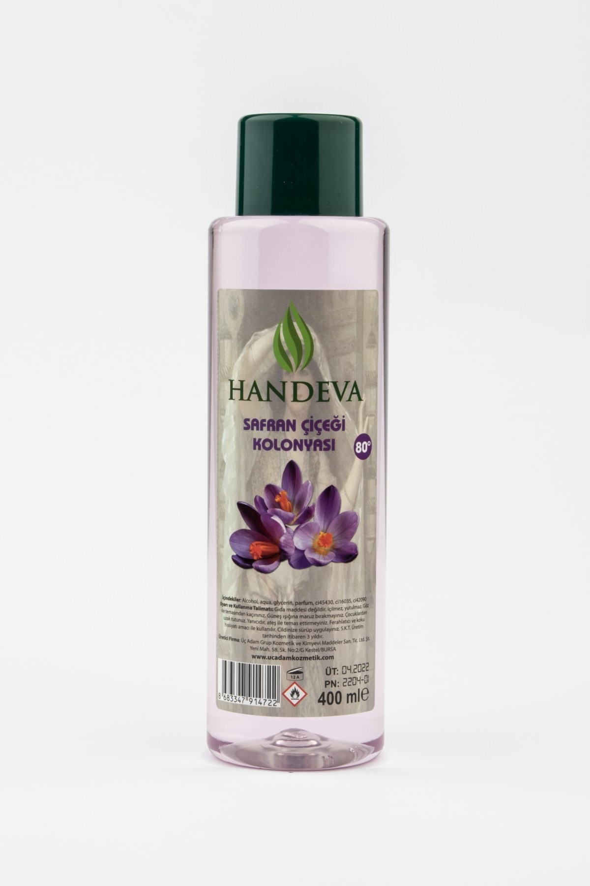 Handeva Safran Çiçeği Kolonyası 80 Derece 400 Ml