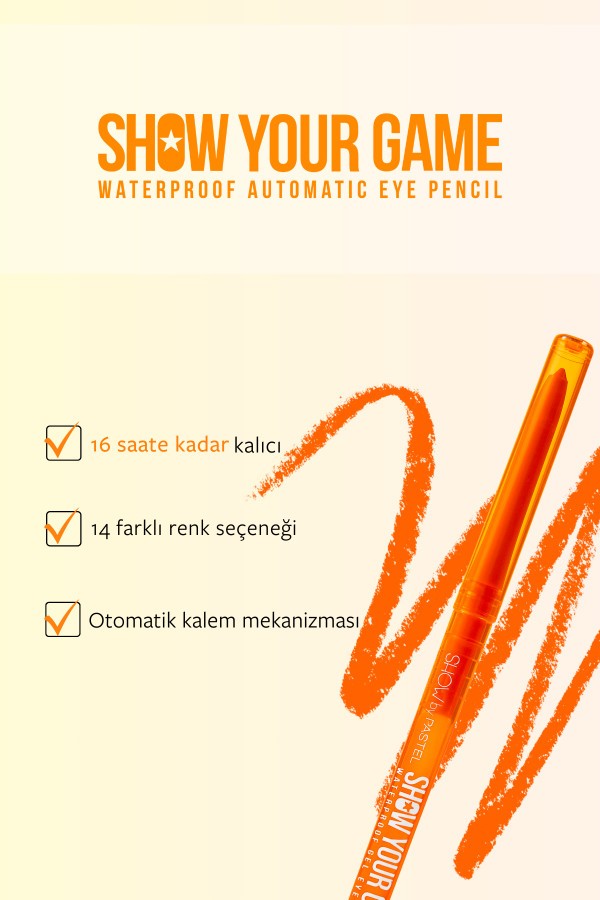 Show By Pastel Show Your Game Waterproof Gel Eye Pencil - Suya Dayanıklı Jel Göz Kalemi 407