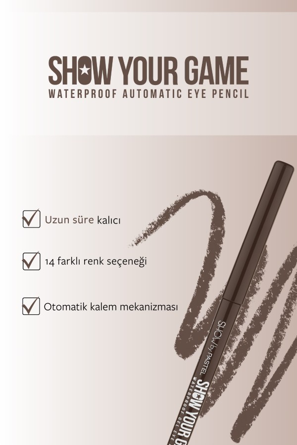 Show By Pastel Show Your Game Waterproof Gel Eye Pencil - Suya Dayanıklı Jel Göz Kalemi 414