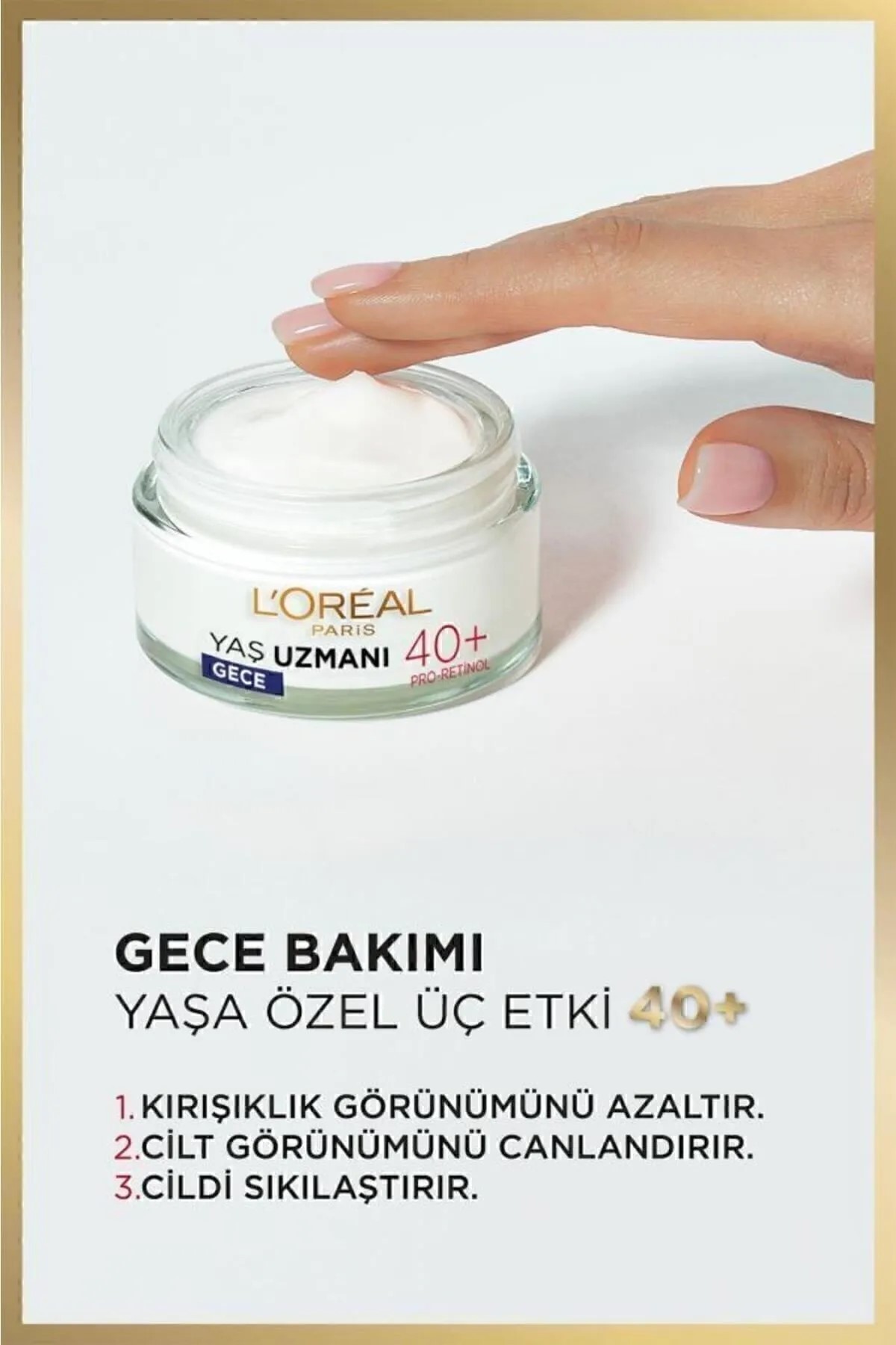 Loreal Paris Yaş Uzmanı 40+ Kırışıklık Karşıtı Sıkılaştırıcı Gece Kremi 50ml
