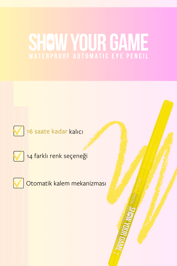 Show By Pastel Show Your Game Waterproof Gel Eye Pencil - Suya Dayanıklı Jel Göz Kalemi 401