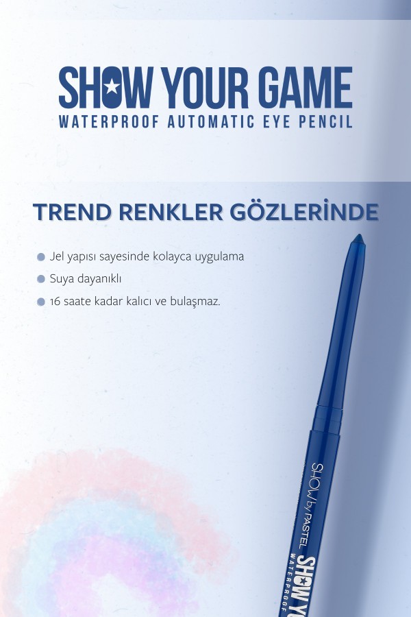 Show By Pastel Show Your Game Waterproof Gel Eye Pencil - Suya Dayanıklı Jel Göz Kalemi 413