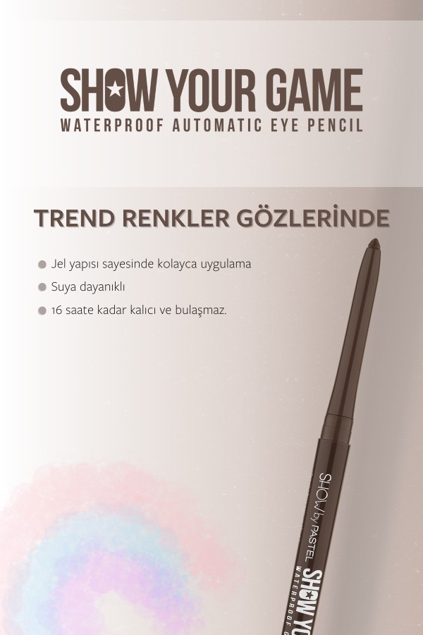 Show By Pastel Show Your Game Waterproof Gel Eye Pencil - Suya Dayanıklı Jel Göz Kalemi 414