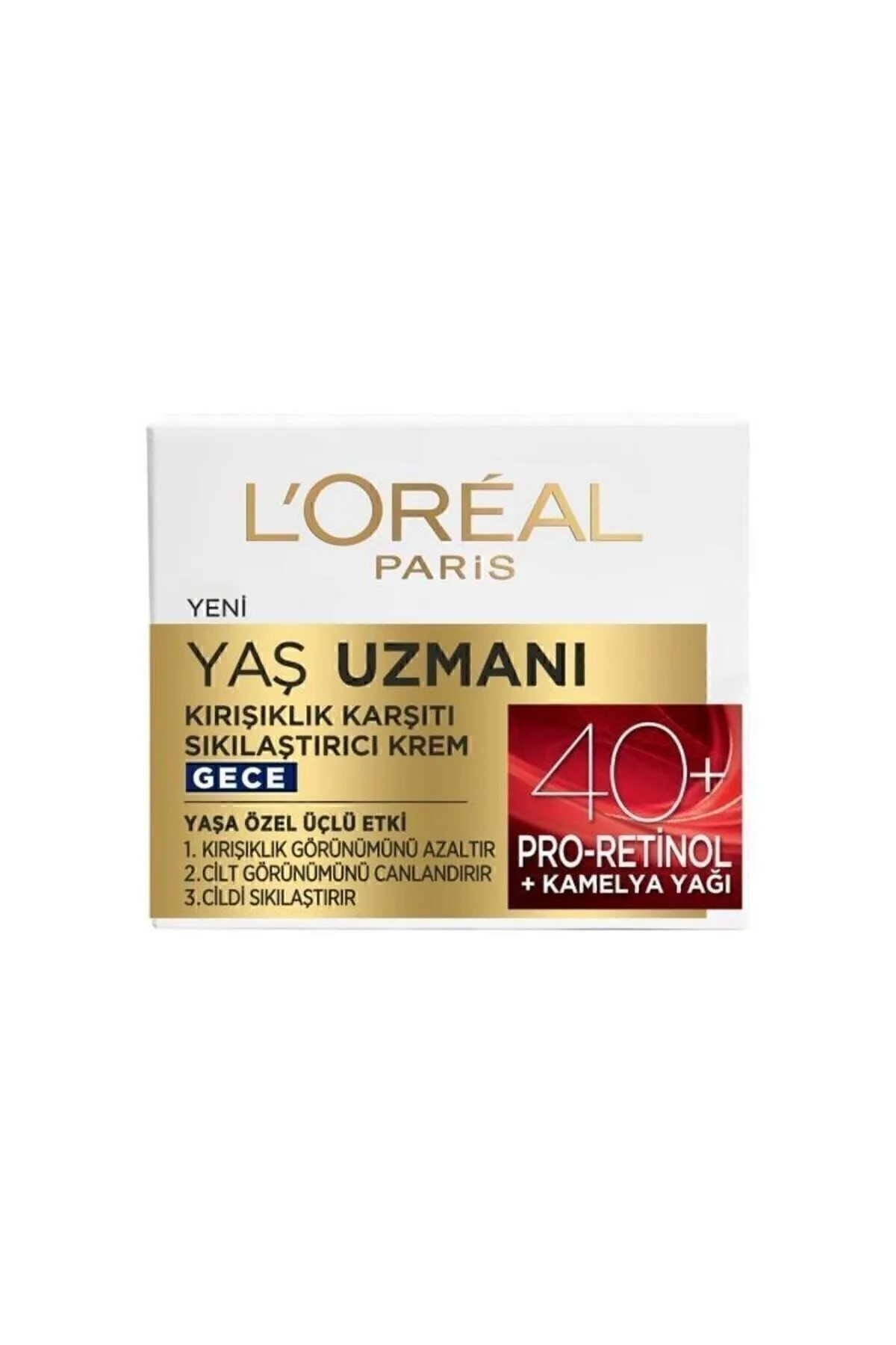 Loreal Paris Yaş Uzmanı 40+ Kırışıklık Karşıtı Sıkılaştırıcı Gece Kremi 50ml