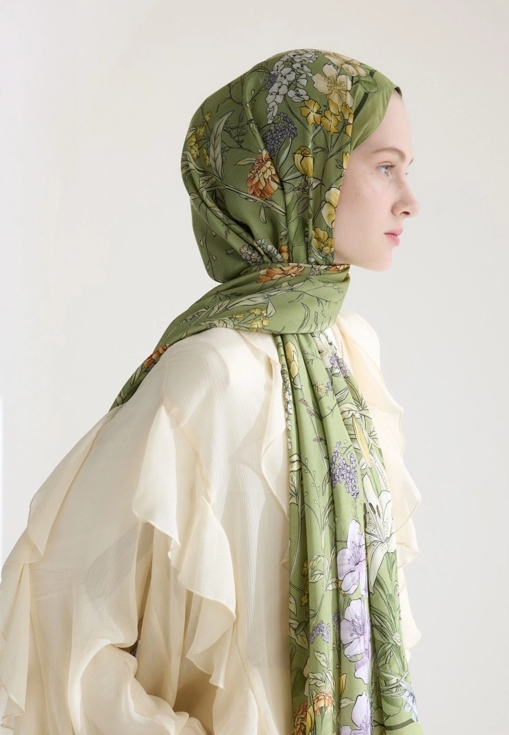 Freshscarf Şal Valentina Floş DSNS000049 - Yeşil