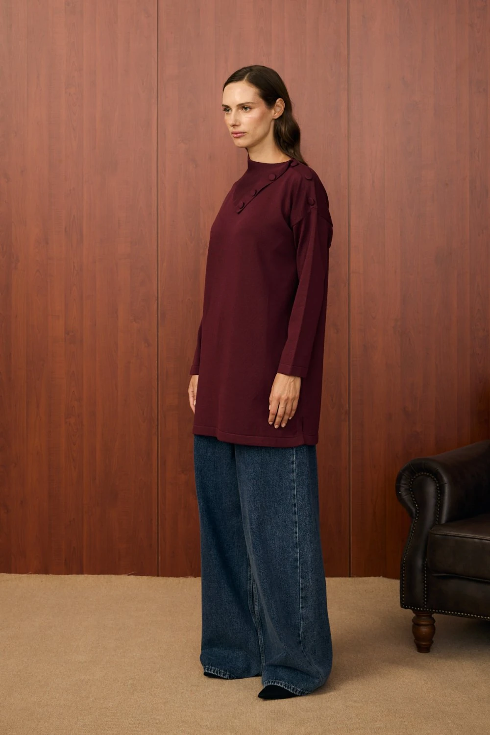 Merwish Tunik 25K-MR-1558 - Bordo