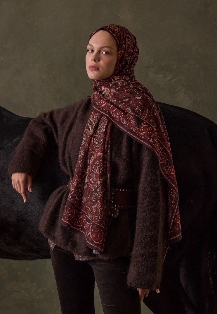 Freshscarf Şal Dark Vintage DSNS00000175 - Bordo
