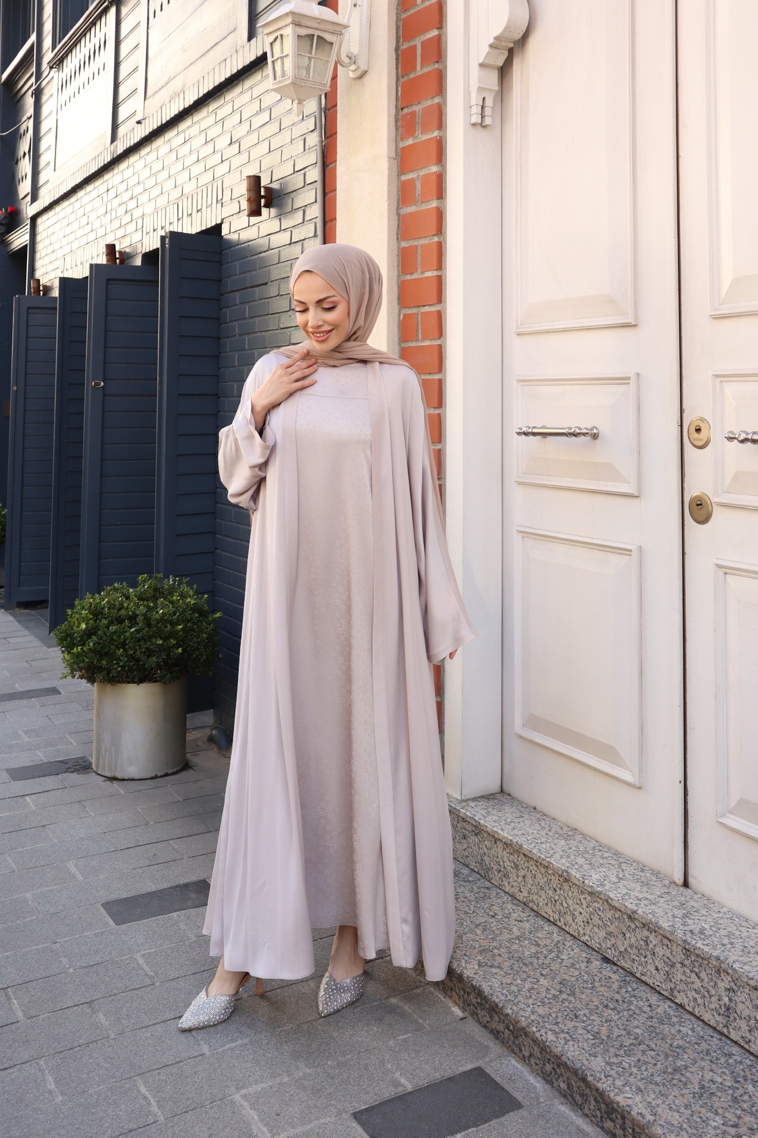 Pieef Abaya 25Y-Pİ-2458 - Taş