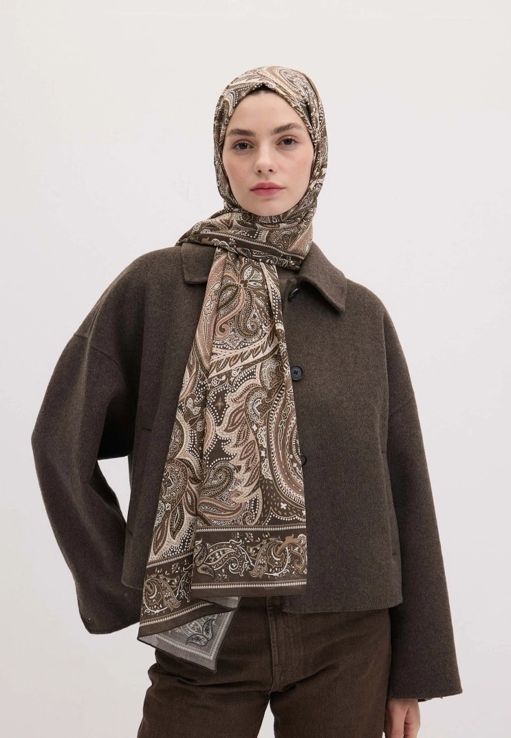 Freshscarf Şal Dark Vintage DSNS00000175 - Somon