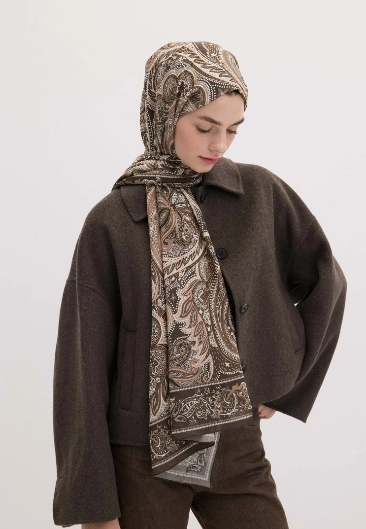 Freshscarf Şal Dark Vintage DSNS00000175 - Somon