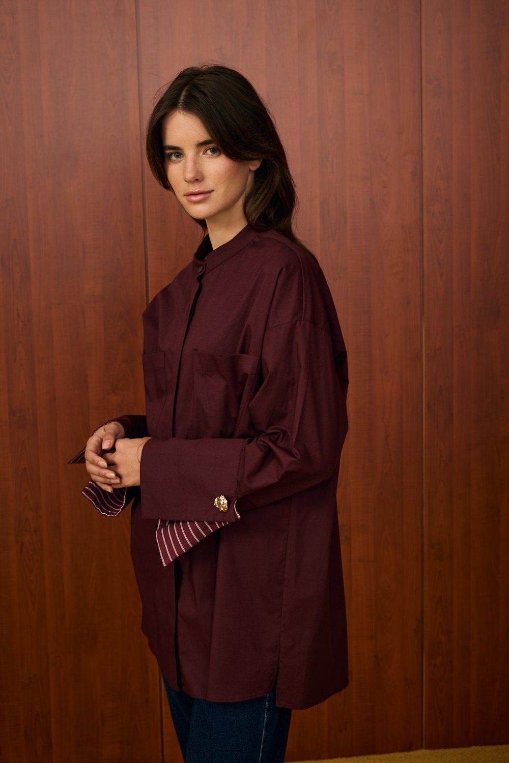 Merwish Gömlek 25K-MR-1529 - Bordo