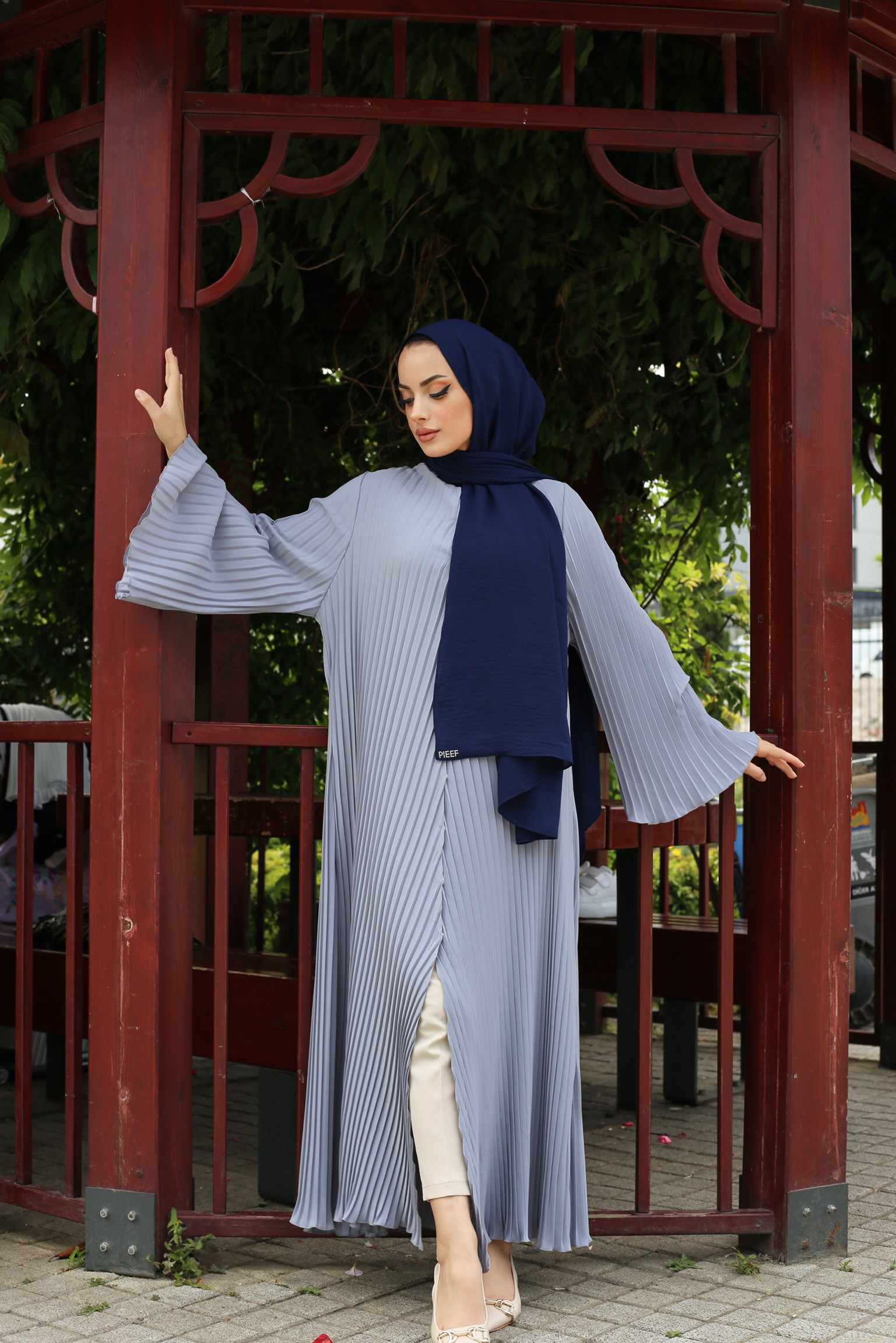 Pieef Abaya 2415 - Gri Mavi