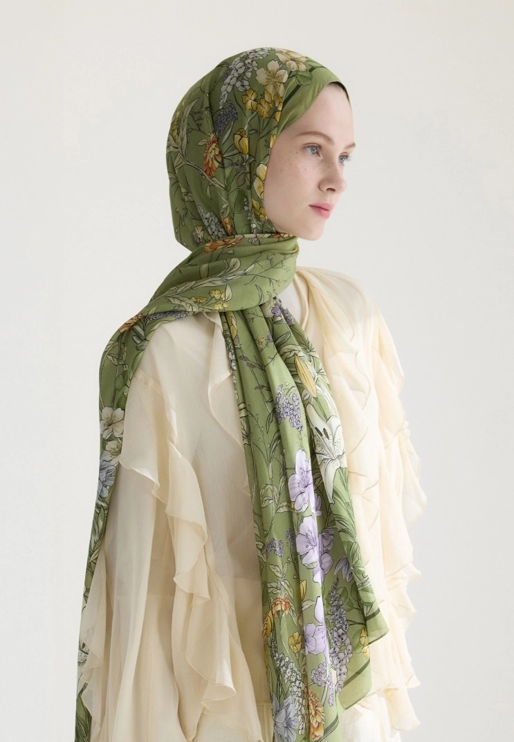 Freshscarf Şal Valentina Floş DSNS000049 - Yeşil