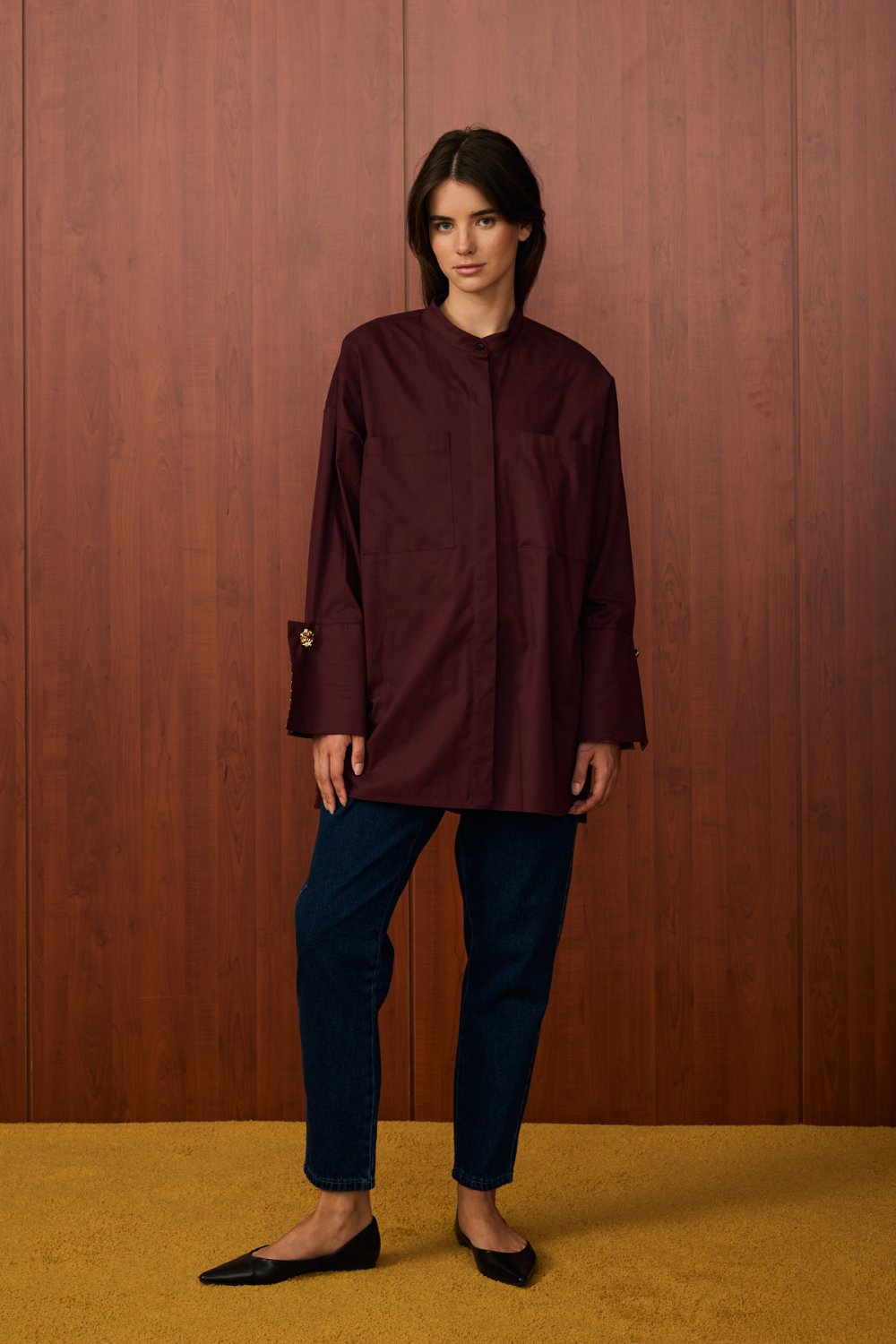 Merwish Gömlek 25K-MR-1529 - Bordo