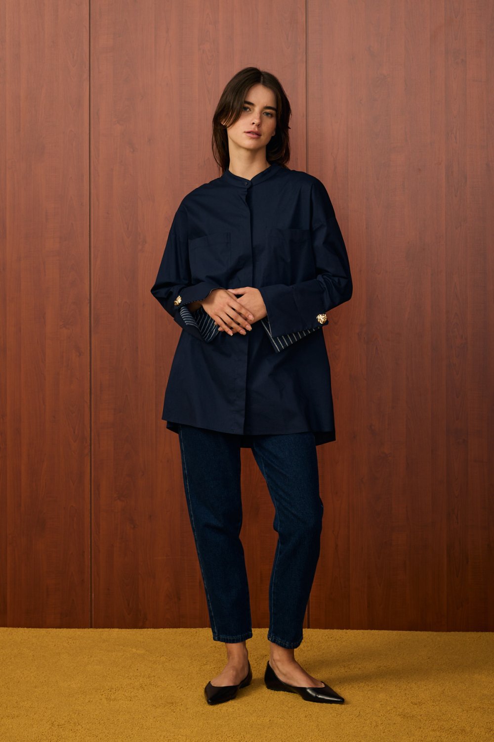 Merwish Gömlek 25K-MR-1529 - Navy Blue
