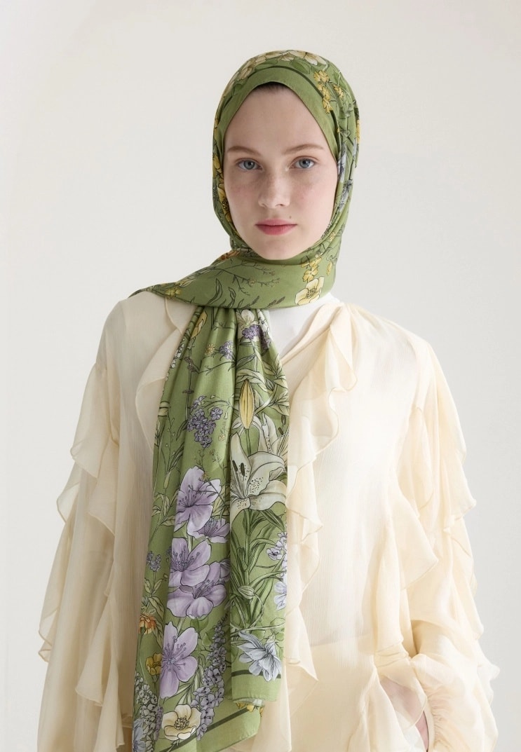 Freshscarf Şal Valentina Floş DSNS000049 - Yeşil