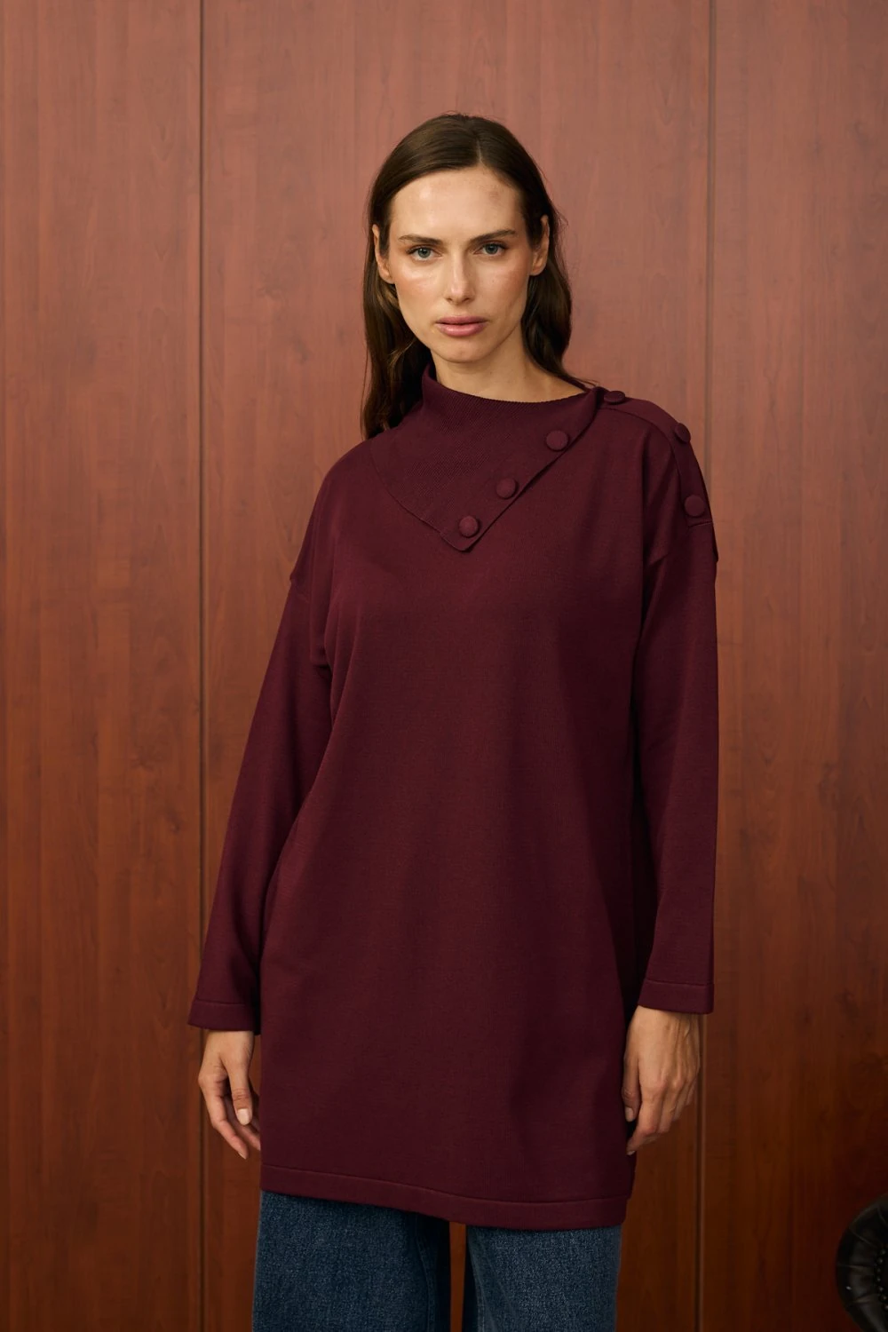 Merwish Tunik 25K-MR-1558 - Bordo